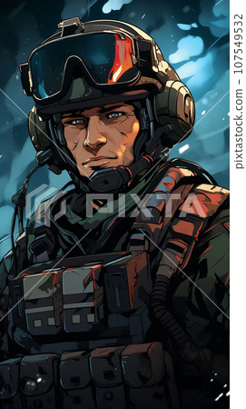 Hand drawn soldier illustration Hand drawn soldier illustration 107549532