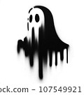 ghost graffiti stencil-art sprayed in black over white 107549921