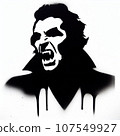 vampire graffiti stencil-art sprayed in black over white 107549927