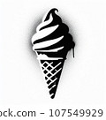 ice-cream graffiti stencil-art sprayed in black over white 107549929