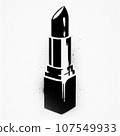 lipstick graffiti stencil-art sprayed in black over white 107549933