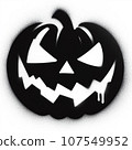 halloween pumpkin graffiti stencil-art sprayed in black over white 107549952