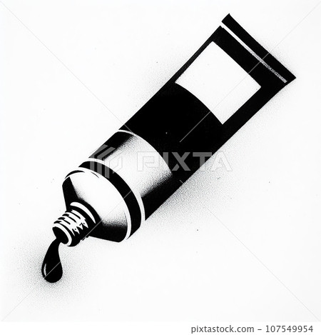 toothpaste graffiti stencil-art sprayed in black over white toothpaste graffiti stencil-art sprayed in black over white 107549954