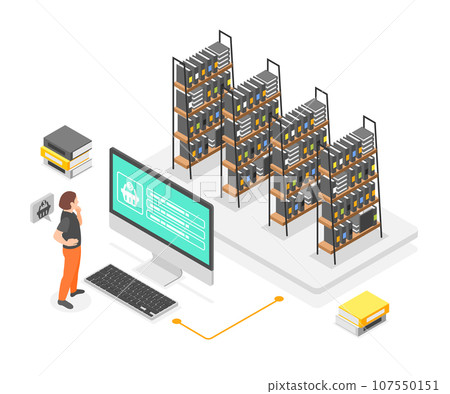 Online Buying Isometric Background 107550151