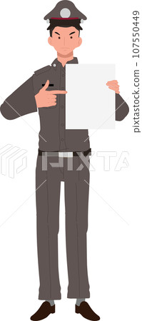 Thai Police Officer Issuing Fine. Traffic Violation Fine by Thai Cop 107550449