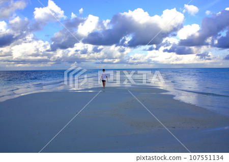 A fantastic sight of a sandbar extending into shallow water A fantastic sight of a sandbar extending into shallow water 107551134