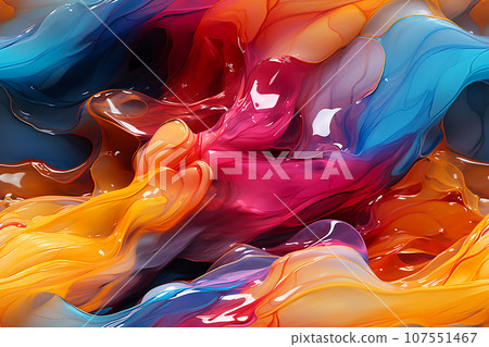 Multicolor neon fluid texture, colorfull splash paint, liquid. Abstract colored bright background with multicolor fluid paint explosion. Art, coloured wavy design Multicolor neon fluid texture, colorfull splash paint, liquid. Abstract colored bright background with multicolor fluid paint explosion. Art, coloured wavy design 107551467