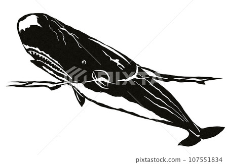 Whale illustration that looks like a surfacing submarine Whale illustration that looks like a surfacing submarine 107551834