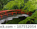 Autumn leaves and bridge at Ikaho Onsen 107552054