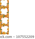 On a white background, a rectangular frame of squares. Autumn bright leaves. Brown, golden, yellow leaves of different trees are collected. Botanical watercolor illustration for menu, Thanksgiving, 107552209
