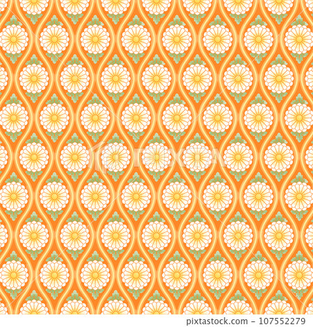Japanese pattern/chrysanthemum pattern (orange/orange color) Japanese pattern/chrysanthemum pattern (orange/orange color) 107552279
