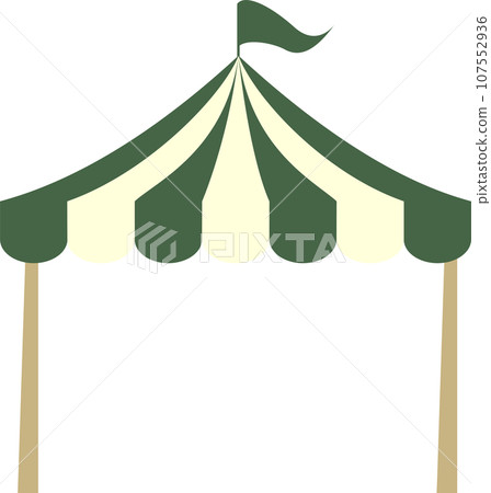 綠色和白色的馬爾凱帳篷 綠色和白色的馬爾凱帳篷 107552936