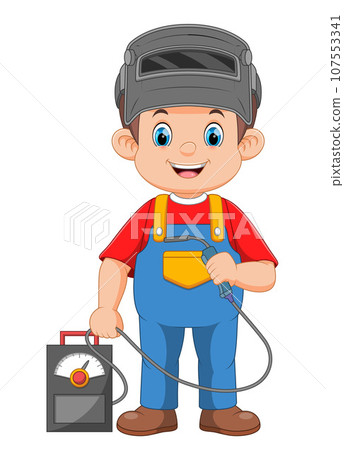Man Welder Profession Cartoon character of illustration Man Welder Profession Cartoon character of illustration 107553341