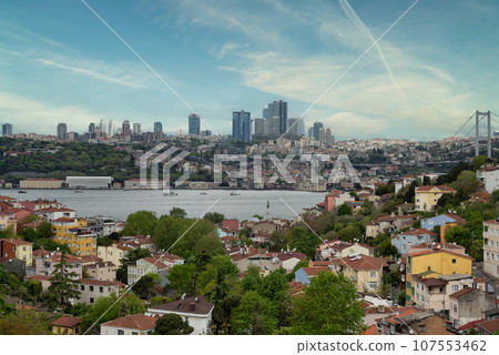 Cityscape of Istanbul, Turkey in the morning, with skyline including Bosphorus, tall buildings and Bosphorus Bridge Cityscape of Istanbul, Turkey in the morning, with skyline including Bosphorus, tall buildings and Bosphorus Bridge 107553462