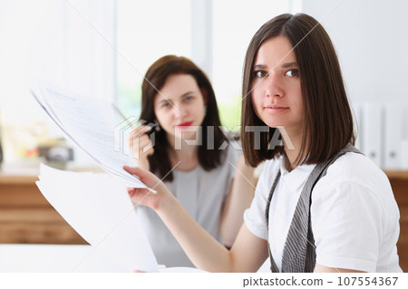 Beautiful smiling businesswoman portrait workplace Beautiful smiling businesswoman portrait workplace 107554367