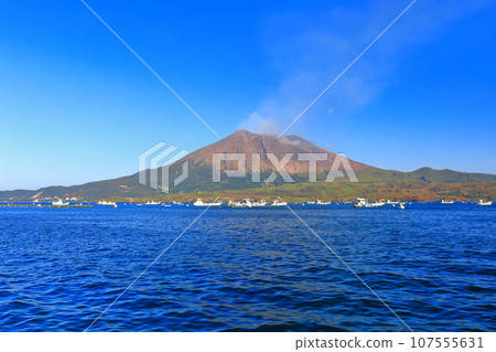 [鹿兒島縣] 晴天從垂海看到的櫻島 107555631