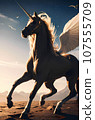 Pegasus running on the earth (AI illustration) 107555709