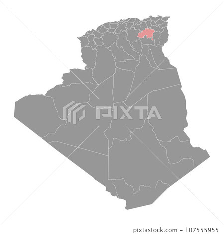Batna province map, administrative division of Algeria. 107555955