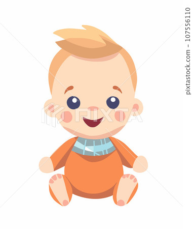 Vector isolated illustration of a baby boy on a white background. Vector isolated illustration of a baby boy on a white background. 107556110