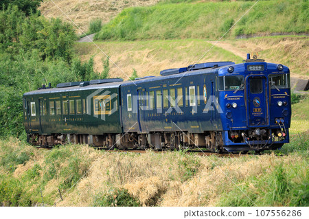 Sightseeing train “Kawasemi Yamasemi” running on the Hohi Main Line (JR Kyushu) 107556286