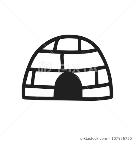 Needle. Ice dwelling of the Eskimos. Vector illustration. Needle. Ice dwelling of the Eskimos. Vector illustration. 107556730