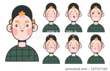 Cool boy character emotions.face construction Cool boy character emotions.face construction 107557168