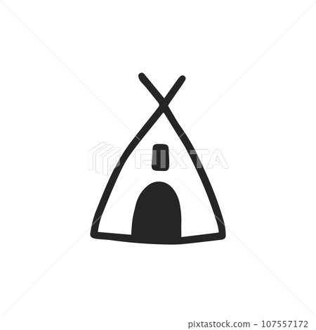 Wigwam, awning, tent house vector illustration. Dwelling of the Eskimos people. Wigwam, awning, tent house vector illustration. Dwelling of the Eskimos people. 107557172