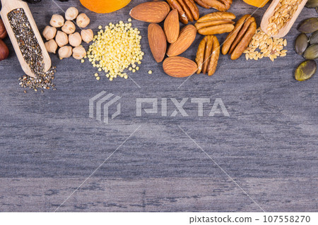 Healthy ingredients as source iron, vitamins and minerals Healthy ingredients as source iron, vitamins and minerals 107558270