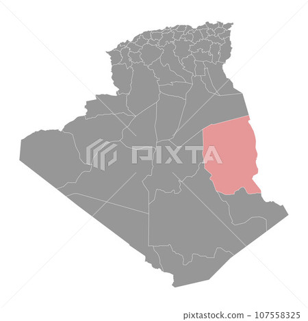 Illizi province map, administrative division of Algeria. 107558325