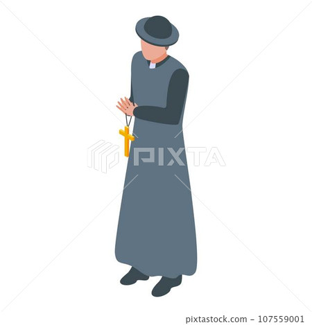 Pastor priest icon. Isometric of pastor priest vector icon for web design isolated on white background Pastor priest icon. Isometric of pastor priest vector icon for web design isolated on white background 107559001