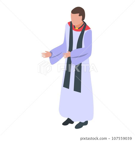 Young priest icon. Isometric of young priest vector icon for web design isolated on white background Young priest icon. Isometric of young priest vector icon for web design isolated on white background 107559039