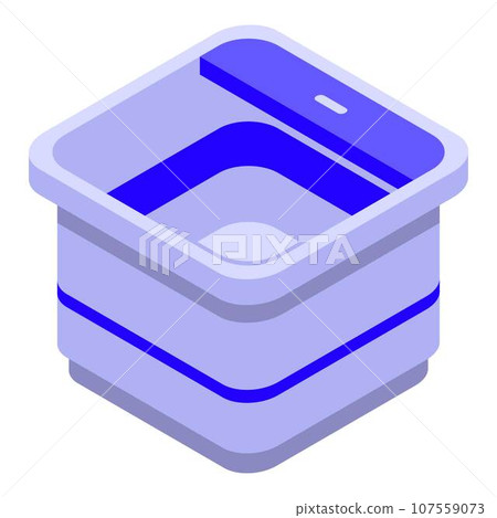 Pedicure foot bath icon. Isometric of pedicure foot bath vector icon for web design isolated on white background 107559073
