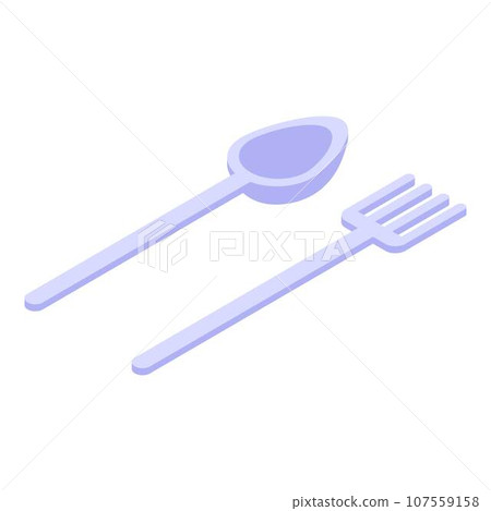 Lunch spoon fork icon. Isometric of lunch spoon fork vector icon for web design isolated on white background 107559158