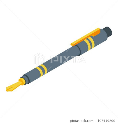 Ink pen icon. Isometric of ink pen vector icon for web design isolated on white background 107559200