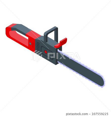 Electric chainsaw icon. Isometric of electric chainsaw vector icon for web design isolated on white background 107559225