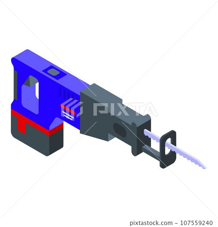 Handle electric saw icon. Isometric of handle electric saw vector icon for web design isolated on white background 107559240
