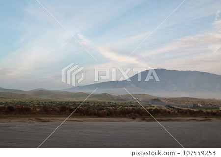 The road highway in Foggy day at nevada,USA. 107559253