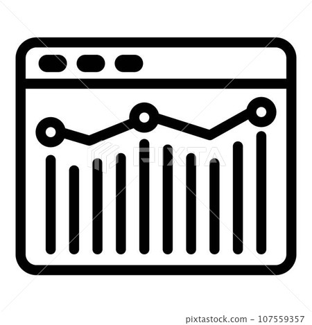 Web analytics icon. Outline web analytics vector icon for web design isolated on white background Web analytics icon. Outline web analytics vector icon for web design isolated on white background 107559357