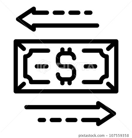 Dollar conversion icon. Outline dollar conversion vector icon for web design isolated on white background Dollar conversion icon. Outline dollar conversion vector icon for web design isolated on white background 107559358
