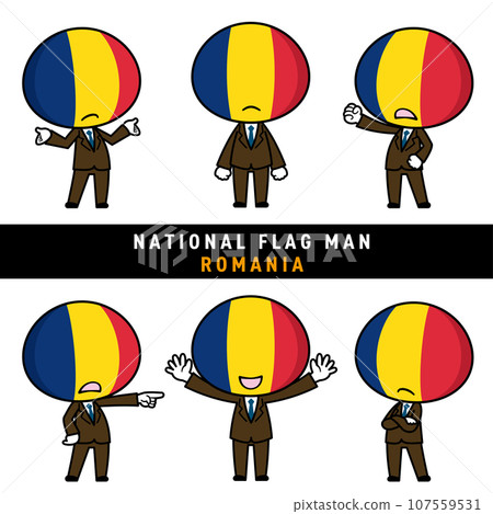 Character set personifying the Romanian flag Character set personifying the Romanian flag 107559531