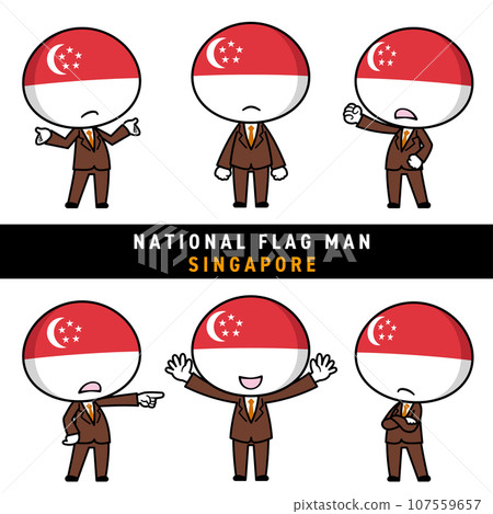A character set that personifies the Singapore flag 107559657