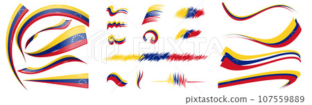 venezuela flag set elements, vector illustration on a white background 107559889