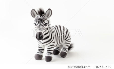 zebra Soft toy on a white background, cut zebra Soft toy on a white background, cut 107560529