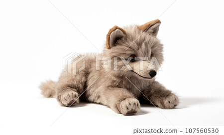 wolf Soft toy on a white background, cut Lies wolf Soft toy on a white background, cut Lies 107560530