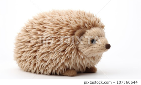 Hedgehog big Soft toy on a white background, cut 107560644