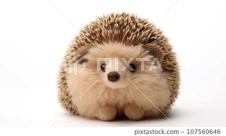 Hedgehog Soft toy on a white background, cut Hedgehog Soft toy on a white background, cut 107560646