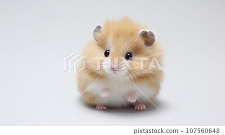 hamster Soft toy on a white background, cut 107560648