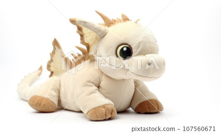 dragon thick Soft toy on a white background, cut 107560671