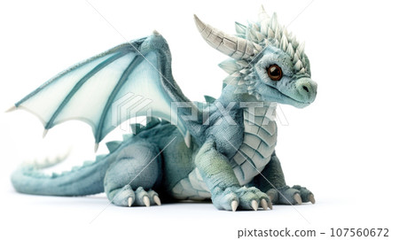 dragon evil Soft toy on a white background, cut 107560672