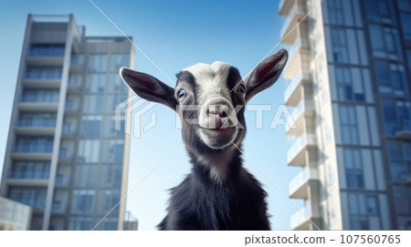 Stylish living with a pygmy goat pet. Stylish living with a pygmy goat pet. 107560765